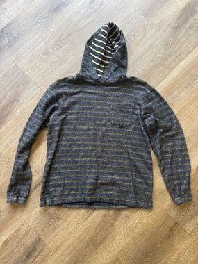 Billabong Boys Gray and Yellow Striped Hoodie